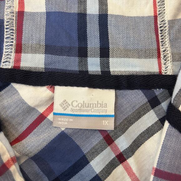 Columbia Plaid Hooded Tunic Top — Size 1X - Picture 3 of 5